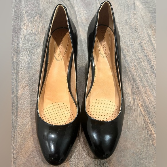 Corso Como Black Leather Pumps Heels Size 10 - Picture 2 of 5